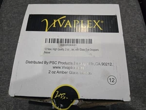 Offene Box 11 Vivaplex 2 Unzen Runde Braunglas Gläser mit Inneneinlagen Schwarze Deckel - Bild 1 von 2