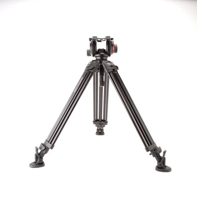 Manfrotto 504HD VD Fluid Video Head with 546B Aluminum Tripod Legs - SKU#1984538 - Image 1 of 4