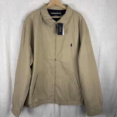 Ralph Lauren Mens Khaki Tan Bi Swing Jacket Navy Blue Pony Size 3XLT NWT - Image 1 of 4