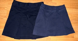 Lot of 2 Navy Blue Girls School Uniform Skirts Cat & Jack Wonder Nation- Size 7 - Picture 1 of 11