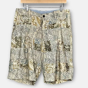 J.Crew Mens Retro All Over Patchwork Print Shorts Size 33 Earthy Beach Preppy - Picture 1 of 8