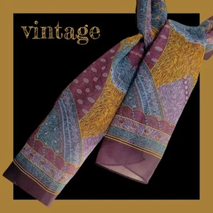 BUFANDA VINTAGE TONOS JOYAS 45x10" Rectángulo ACADEMIA Biz Informal BOHO Secretaria - Imagen 1 de 8