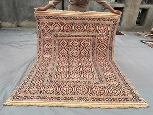 4 Fuß 3x5 Fuß 8 Fuß Vintage Afghan Sumak Kelim Teppich Tribal Handarbeit Wolle Flachgewebe Teppich - Bild 1 von 11