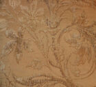 Dark Beige Flower Print Cut Chenille Upholstery Fabric 1 Yard 219
