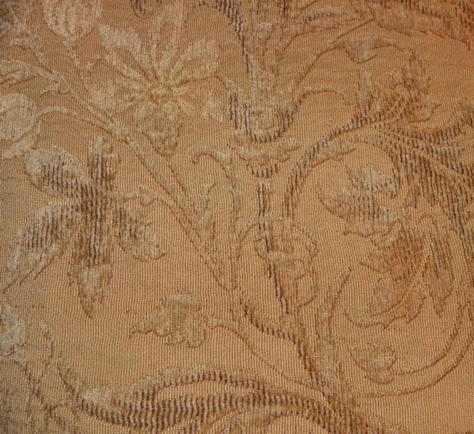 Tela de tapicería de chenilla corte estampado de flores beige oscuro 1 yarda 219 Foto 1 de 1