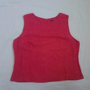Gilet donna Beck Munich 100% lino taglia DE 46 XL gilet blusa rosso zip top - Foto 1 di 14