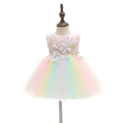 Baby Girl Dress Infant Toddler Christening Baptism Wedding Party Birthday Dress - Image 1 of 4