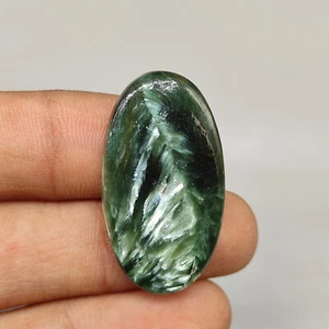 Designer Green Seraphinite Flatback Cabochon Seraphinite Loose Gemstone G5842 AU - Imagen 1 de 5