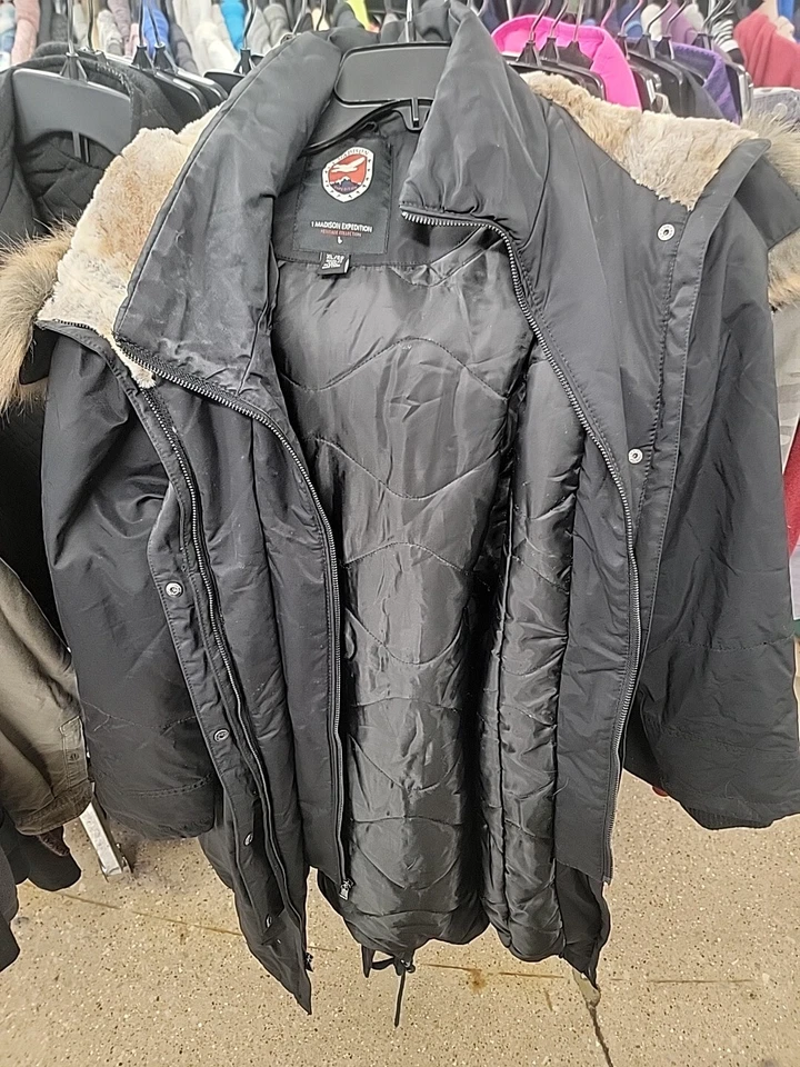 Abrigo con capucha aislante de piel sintética para mujer - 1 chaqueta Madison Expedition talla XL Foto 1 de 4