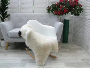 SHEEPSKIN RUG GENUINE BRITISH JACOB SOFT DENSE FUR LAMBSKIN CHAIR COVER BED J361 - Picture 1 of 12