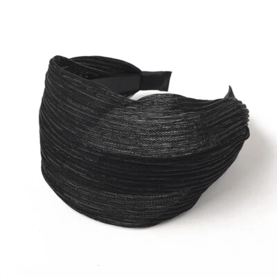 Moda Mujeres Diadema Ancha Encaje Brillante Diadema Banda para el Cabello Accesorios Envoltura para la Cabeza Foto 1 de 4