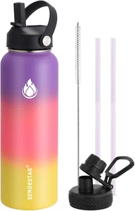 Water Bottle 40Oz Double Wall Vacuum Insulated Leak Proof Stainless Steel Sports - Picture 1 of 7