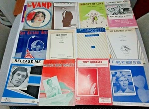 SHEET MUSIC EARLY 1900'S 29 PC LOT NICE GRAPHICS FOR FRAMING CRAFTS JOURNALING - Picture 1 of 8