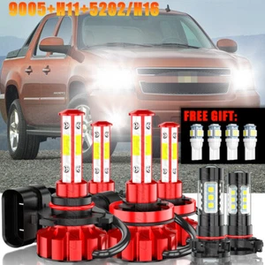 For 2007 2008 2009 2010-2013 Avalanche Combo 6PC Bulbs LED Headlight Fog Light - Picture 1 of 18