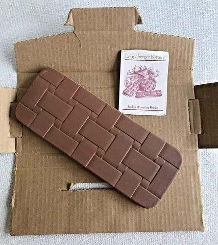 NEW Longaberger Bread Basket Warming Brick with Box # 30074 Cover