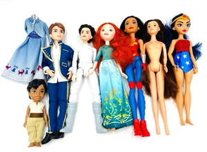 Disney Movie Doll Lot Princess Leia Star Wars Wonder Woman Merida Aladdin - Picture 1 of 12