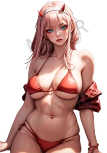 red swimsuit ZERO TWO  waterproofing glossy sticker decal D21 - Picture 1 of 6