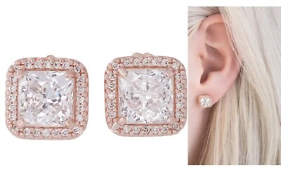 NUEVO 100% Auténtico PANDORA Oro Rosa Pavé Brillante Halo Pendientes 280591CZ Foto 1 de 4