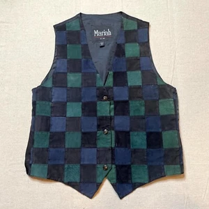 Chaleco de Colección Mariah By MPW Cuero Retazos Para Hombres Mediano Forrado Acolchado Verde - Imagen 1 de 11
