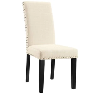 Modway Parcel Dining Side Chair Fabric Beige - Picture 1 of 3