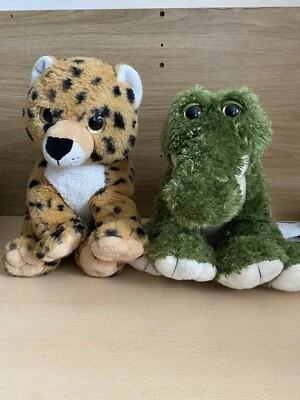 2 x Bear Factory Plush Soft Kids Toys - 2001 - Leopard and Alligator / Crocodile - Image 1 of 4
