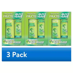 (3 pack) Garnier Fructis Grow Strong Shampoo & Conditioner For Stronger, 1 kit - Picture 1 of 6
