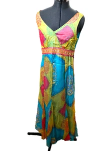 Per Una Dress Women Medium Long Maxi Lined Sundress Blue Size 12 - Picture 1 of 13