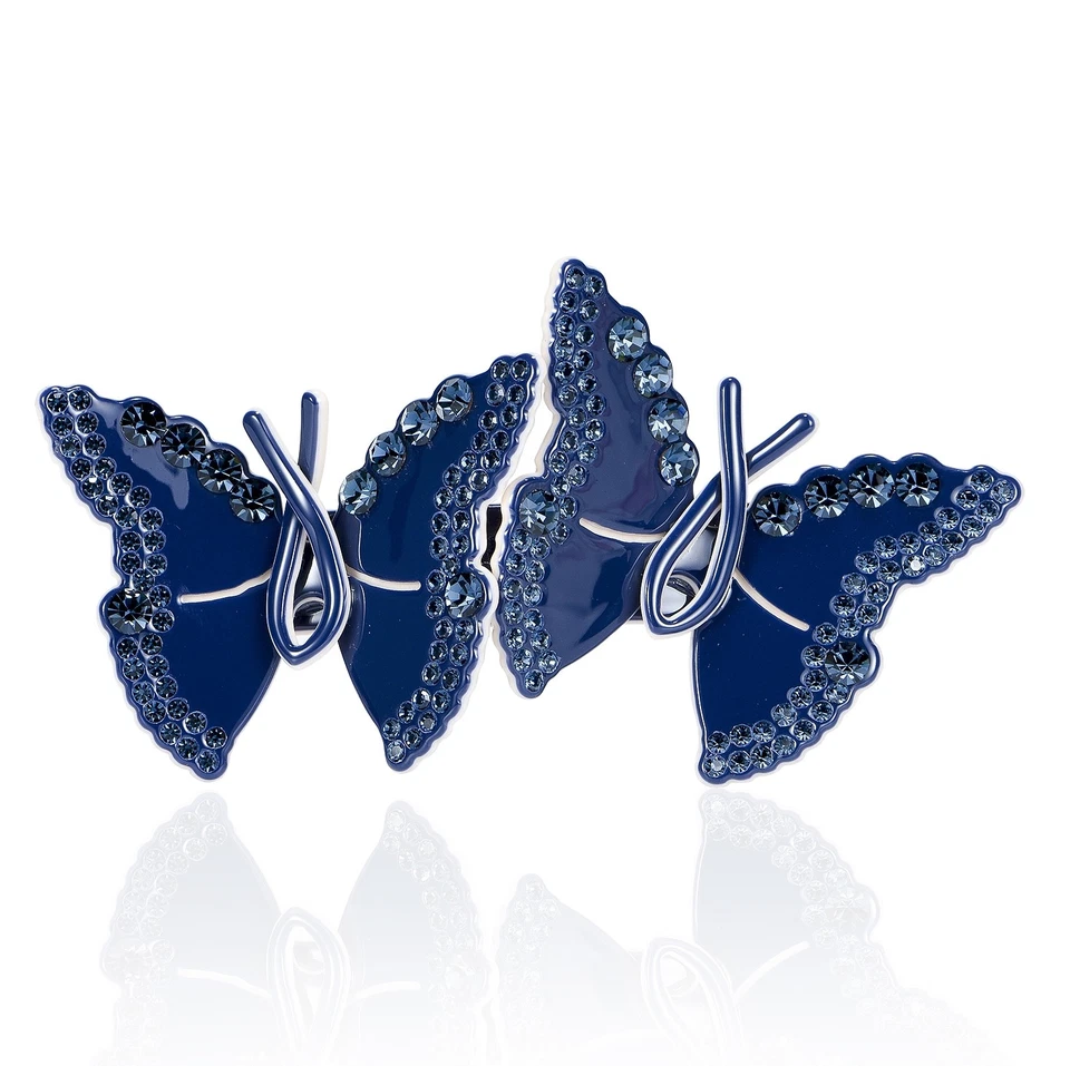蝴蝶海军奥地利水钻水晶发夹发夹马尾辫 C7184 — 第 1/4 张图片