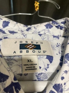 SUPER SALE Joseph Abboud Blue leaf w/white xl short sleeve great shape nice - Picture 1 of 6