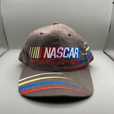 Vintage NASCAR Pure American Power Light Brown Striped Snapback Hat 6 Panel