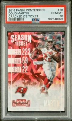 Boleto Panini Contenders 50 Doug Martin Cracked Ice 2016 #/24 PSA 10 POP 1 Foto 1 de 2