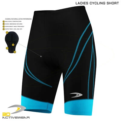 Womens Padded Cycling Shorts Bike Knicks Bicycling Riding Shorts With Padding - image 1 of 4