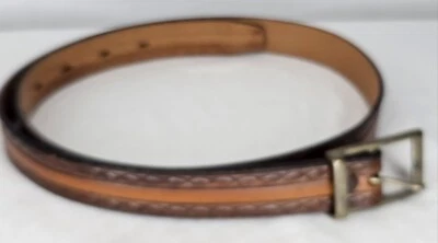 TexTan Unisex Vintage Genuine Cowhide Tooled Leather Size 32  - Image 1 of 4