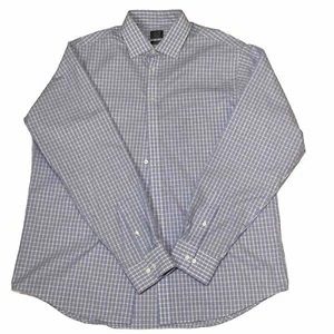 Joe Joseph Abboud Dress shirt Easy care 100% Cotton 17x36 Blue and White - Picture 1 of 6