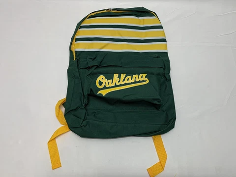 Oakland Athletics A’s Green & Gold Striped Backpack MLB Baseball Giveaway Cover