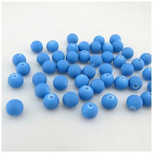 NEW IN 80PCS X 6MM OR 50PCS X 8MM BLUE ROUND ACRYLIC BEADS FOR JEWELLERY MAKING - Picture 1 of 2