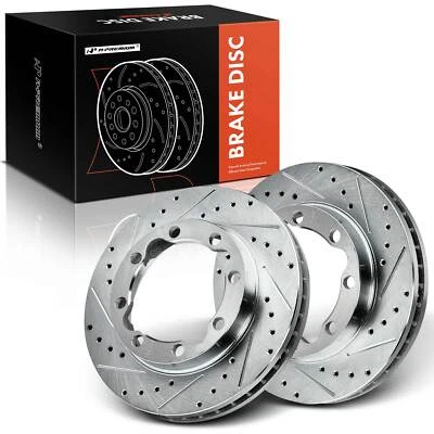 2x Rotor de freno delantero perforado A-Premium para Chevy K3500 Dodge Ram 2500 GMC K3500 Foto 1 de 4