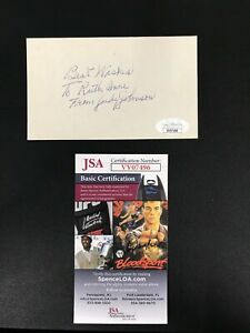 Judy Johnson Signed Index Card Negro League Star Baseball HOF JSA Cert Autograph