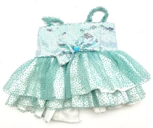 Vestido Build-A-Bear Icy Aqua Lentejuelas Brillante Tutú Volantes Vestido Conjunto Ropa - Imagen 1 de 3