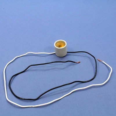 Portalámparas de porcelana sin esmaltar Leviton 24" cables incandescentes 8052-999 Foto 1 de 4