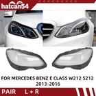 FOR MERCEDES BENZ E CLASS W212 2013-2016 HEADLIGHT LAMP GLASS LENS COVER L + R