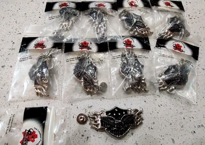 Lot of 9 Eagle Shield w/Flames Conchos Screw Back 2" Tandy Leather Co NEW - Image 1 of 4