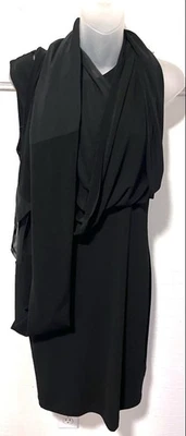 ALICE + OLIVIA Black Jersey Pencil Dress Convertible X-long Drape Shawl Scarf-L - Image 1 of 4