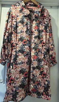 Zara trf Zip Up Light Floral Parka Coat Pockets adjustable waist Medium BNWT - Image 1 of 4