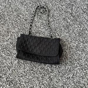 Jaeger Taupe Coloured Classic Quilted Black Handbag with Leather Chain - Picture 1 of 14