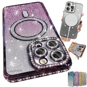 Hülle für iPhone 17/16/15/14 Air Pro Max MagSafe Glitzer Bling Diamant TPU Cover - Bild 1 von 17