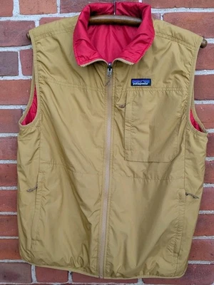 Chaleco Patagonia Cremallera Completa Reversible Para Hombre Conjunto de Bielas Rojo Dorado Reflectante Impermeable Foto 1 de 4