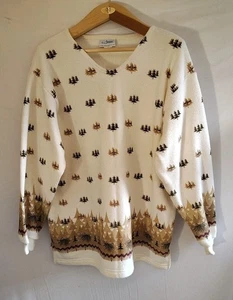 VTG Artisans Sunschein Designs Sweater XL Pine Tree Wonderland Pullover NWOT - Picture 1 of 9
