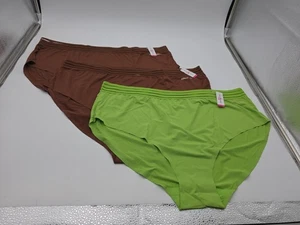 Bragas Ashley Stewart Plus 3pr nuevas con etiquetas talla 30/32 5X marrón moca verde lima 043 - Imagen 1 de 1