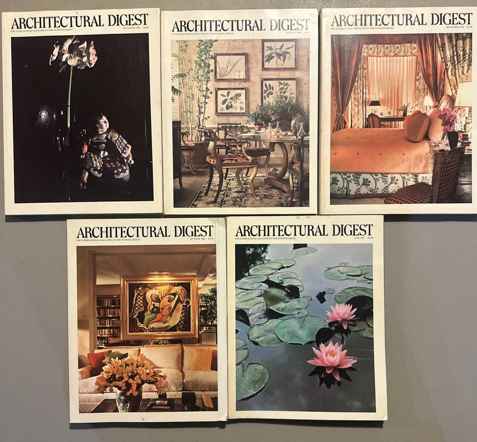Vintage Architectural Digest Magazines Lot Of 10  1980 1981 1982 - Image 1 of 2